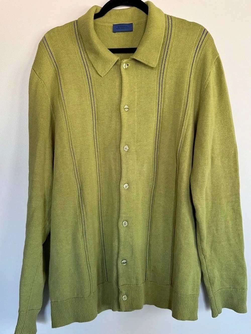 Saturdays NYC Green Polo Collar Sweater -  XL
